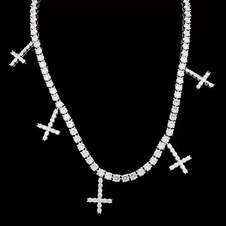 Cross Tennis Chain Necklace