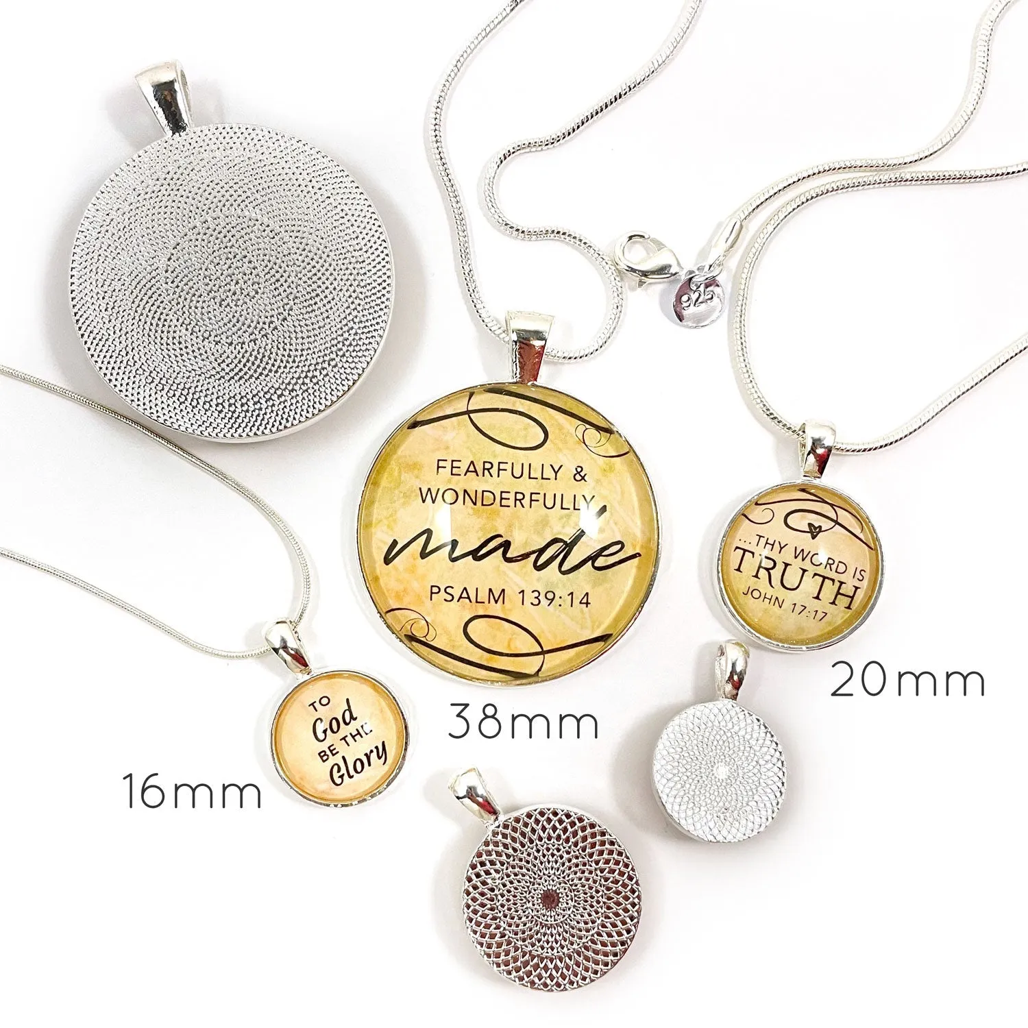 El-Gibhor, Mighty God – Names of God Hebrew Scripture Pendant Necklace (2 Sizes) – Jewelry Set