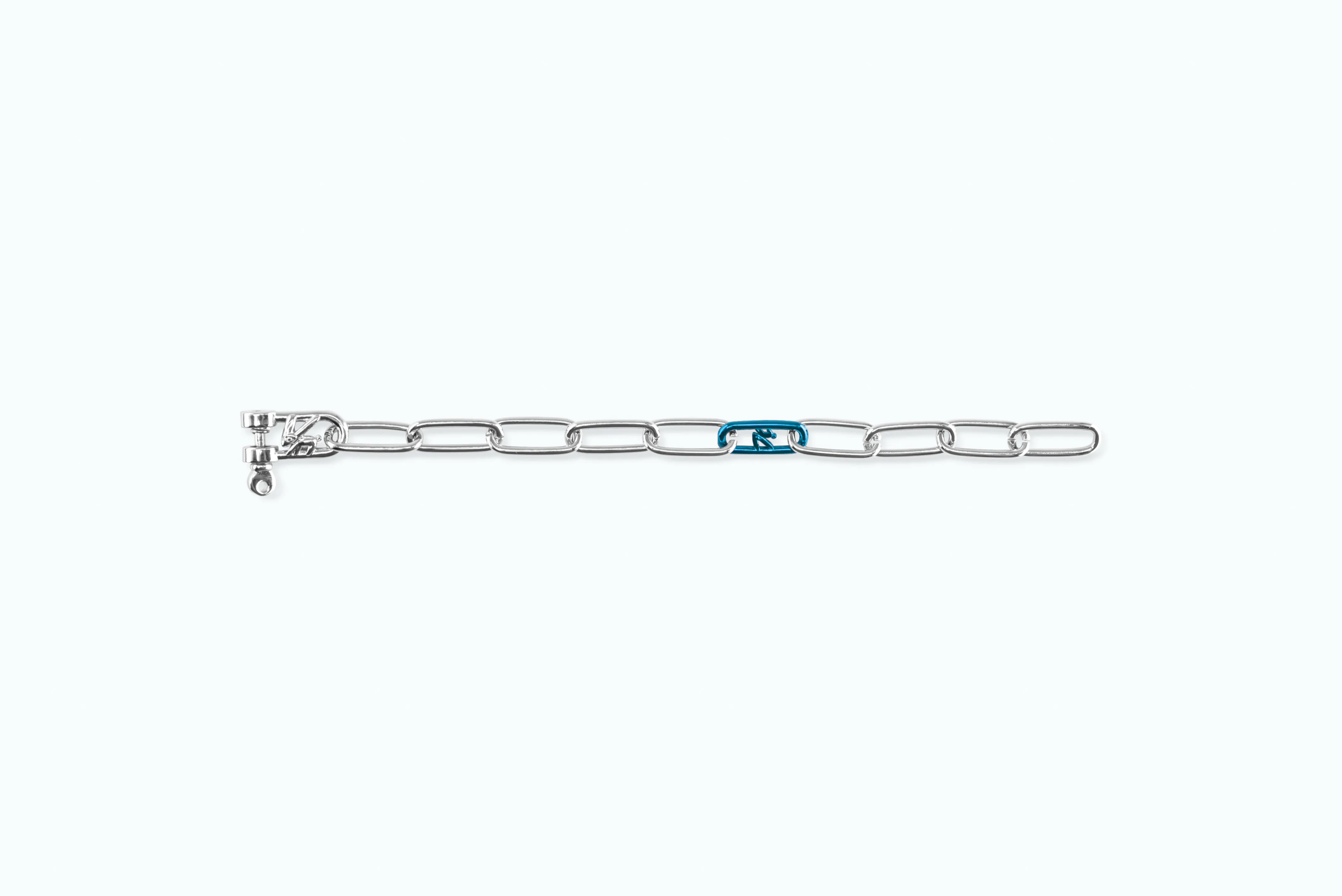 Electro Signature Chain Bracelet Silver Neon Blue