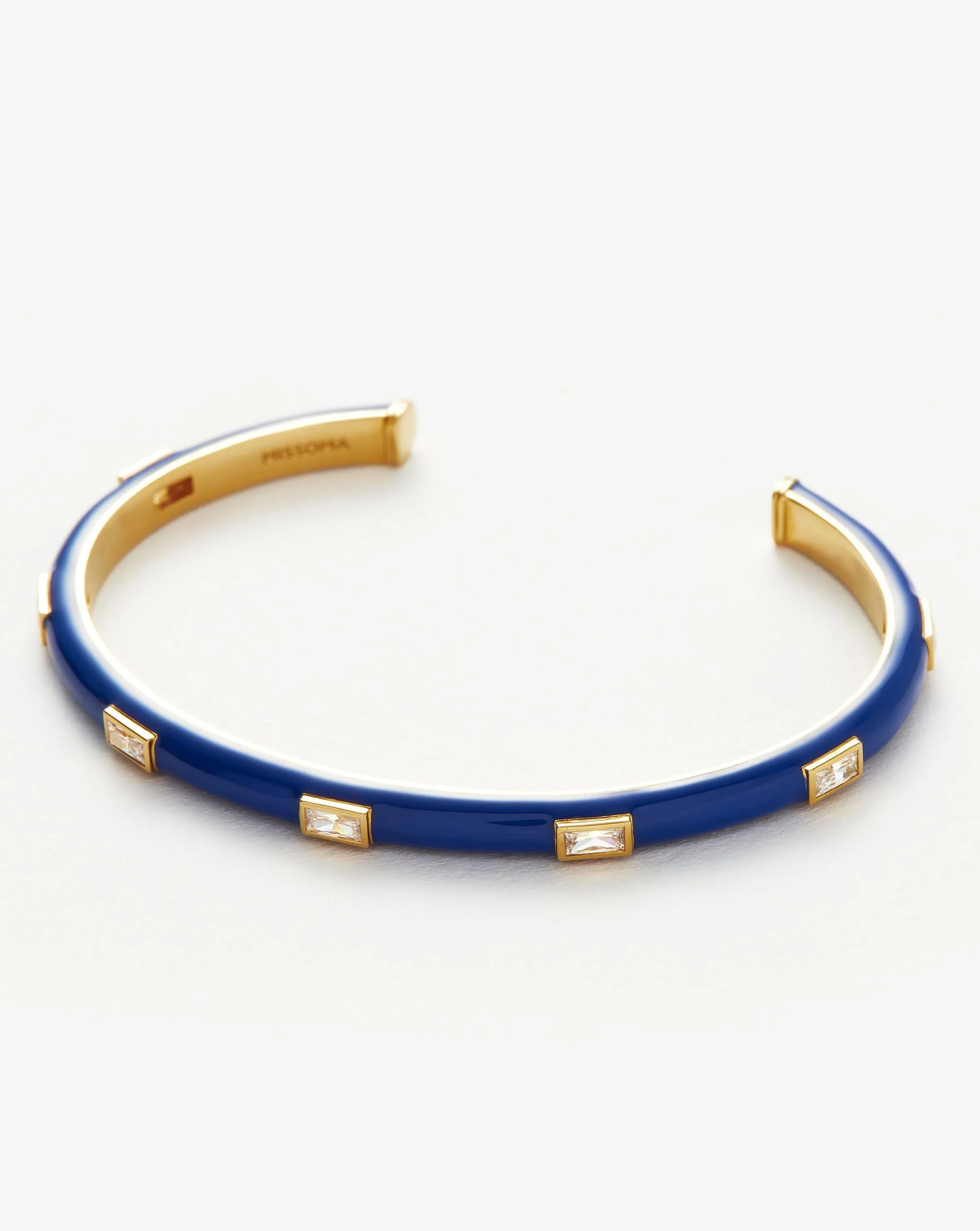 Enamel & Stone Cuff Bracelet