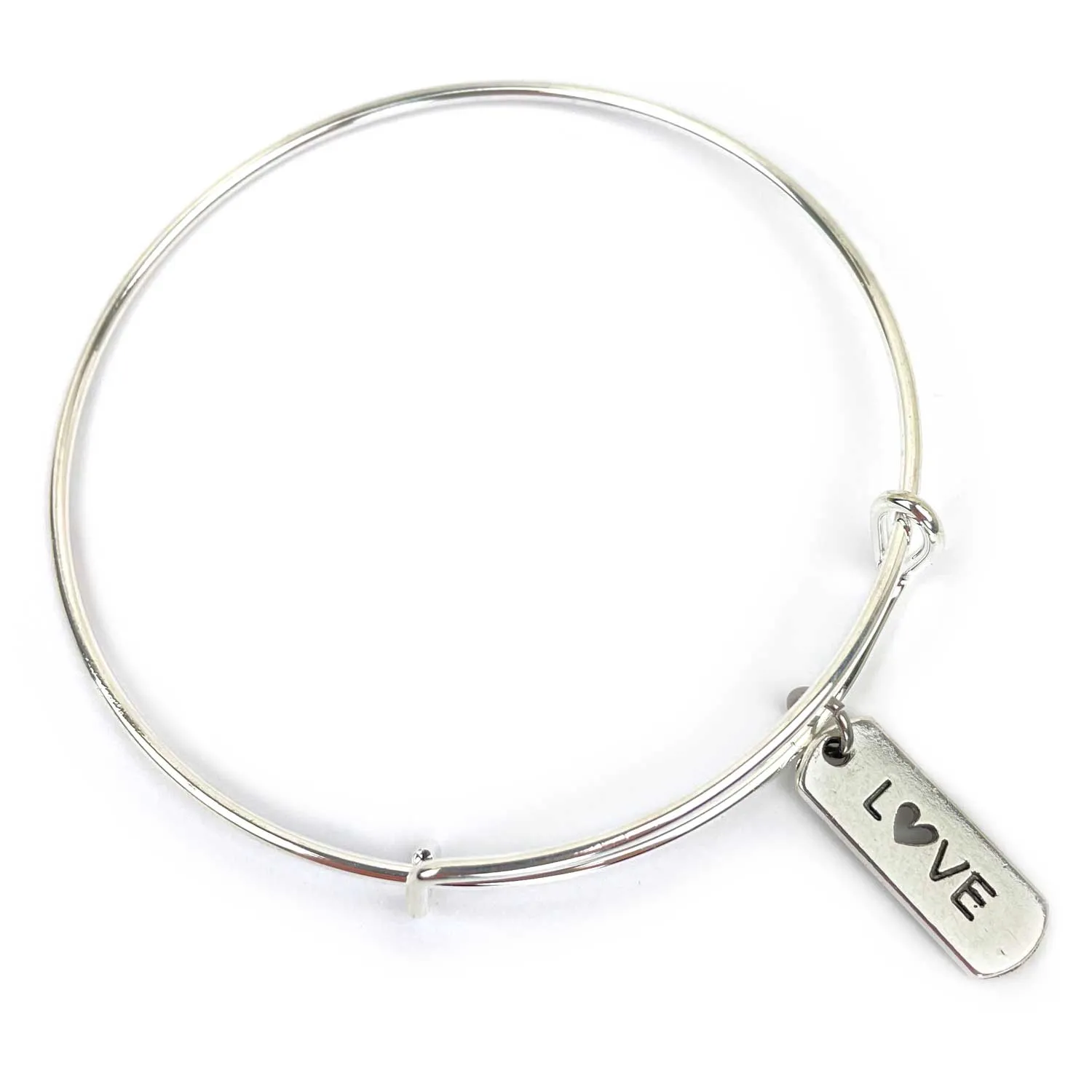 Family and Scripture Charm Bangle Bracelet - Joshua 24:15 Word Scripture Christian Affirmations Jewelry, Silver