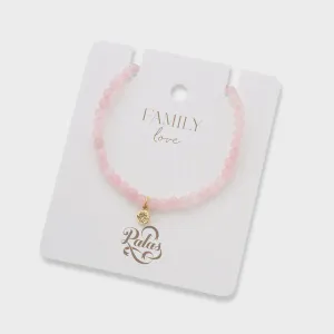 Family Love Rose Quartz Gem Bracelet