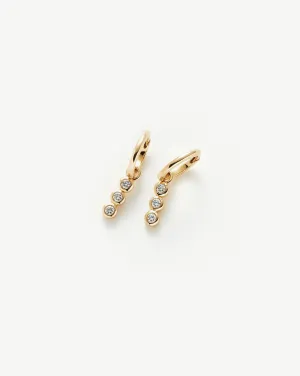 Fine Diamond Charm Hoop Earrings