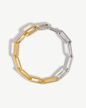 Fused Two Tone Modular Chain Bracelet | 18k Gold Vermeil/Sterling Silver