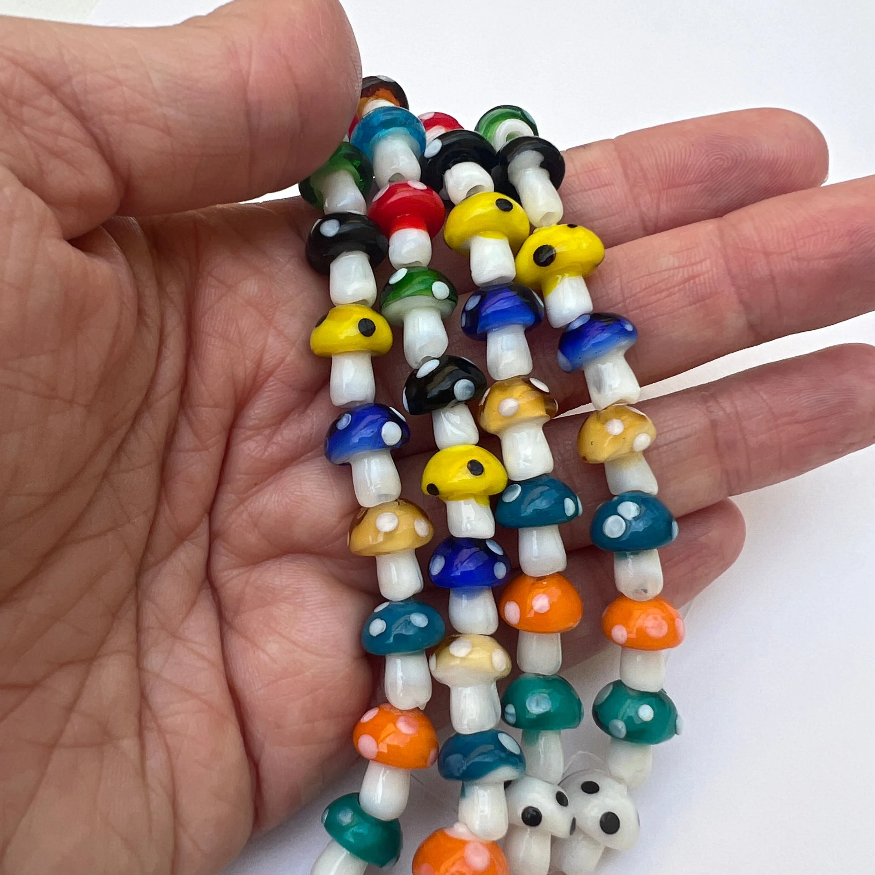 Glass Mushroom Beads