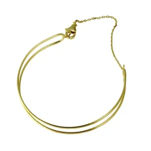 Gold Plated 925 Sterling Silver Open Wire Cuff Bracelet