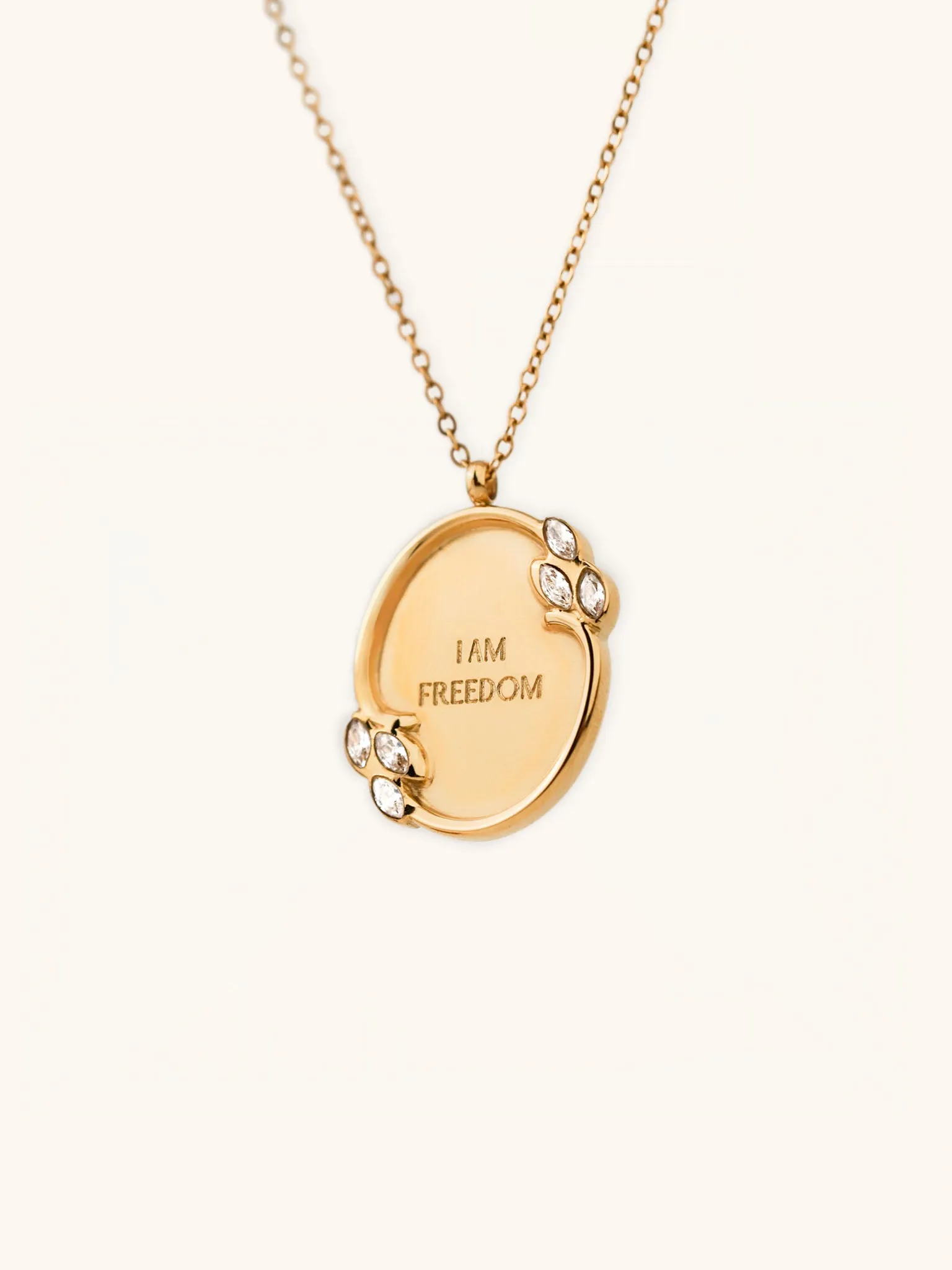 Golden Floral Affirmation Engravable Necklace