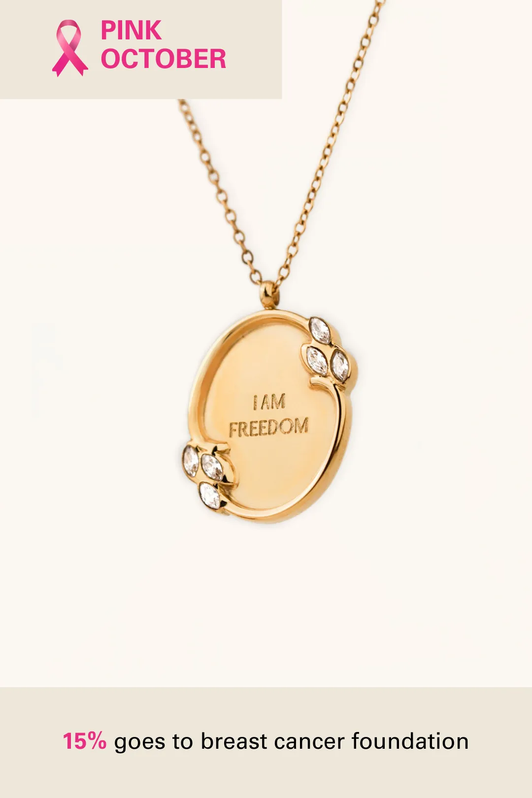 Golden Floral Affirmation Engravable Necklace