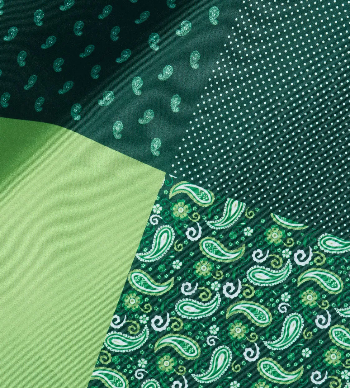 Green Paisley Pocket Square