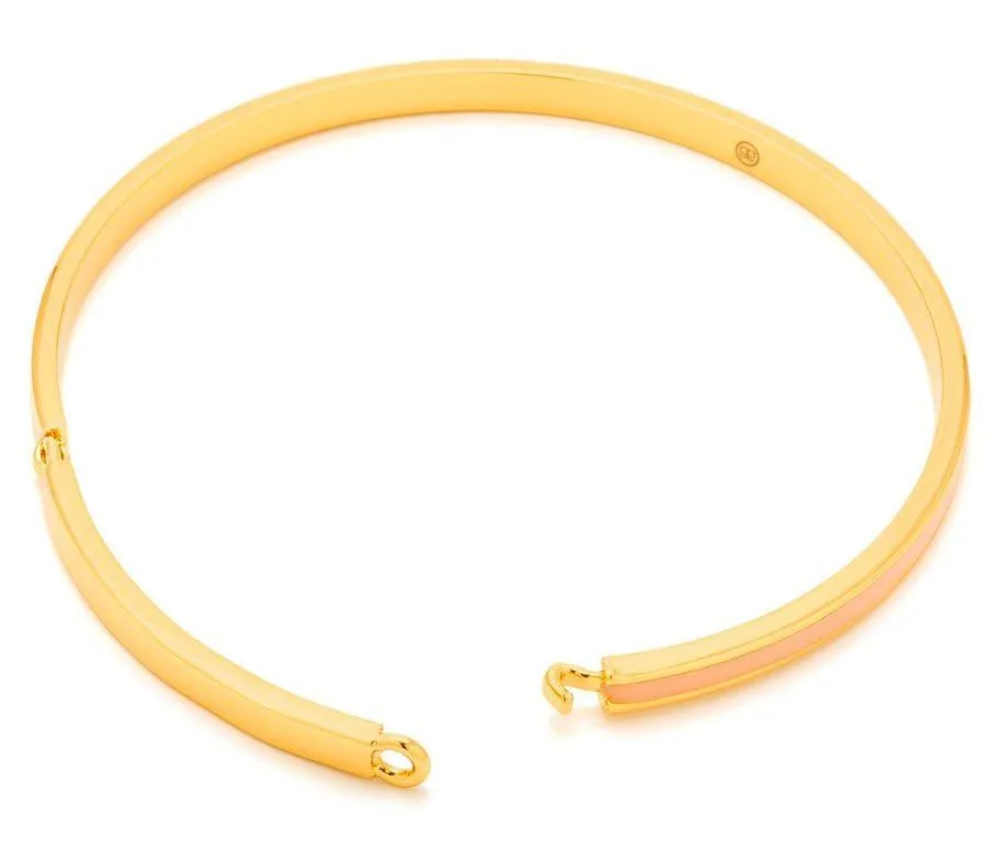 Gwen Hinge Bangle Bracelet Coral