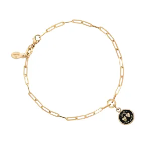 Hearts 14K Gold Long Link Paperclip Chain Bracelet