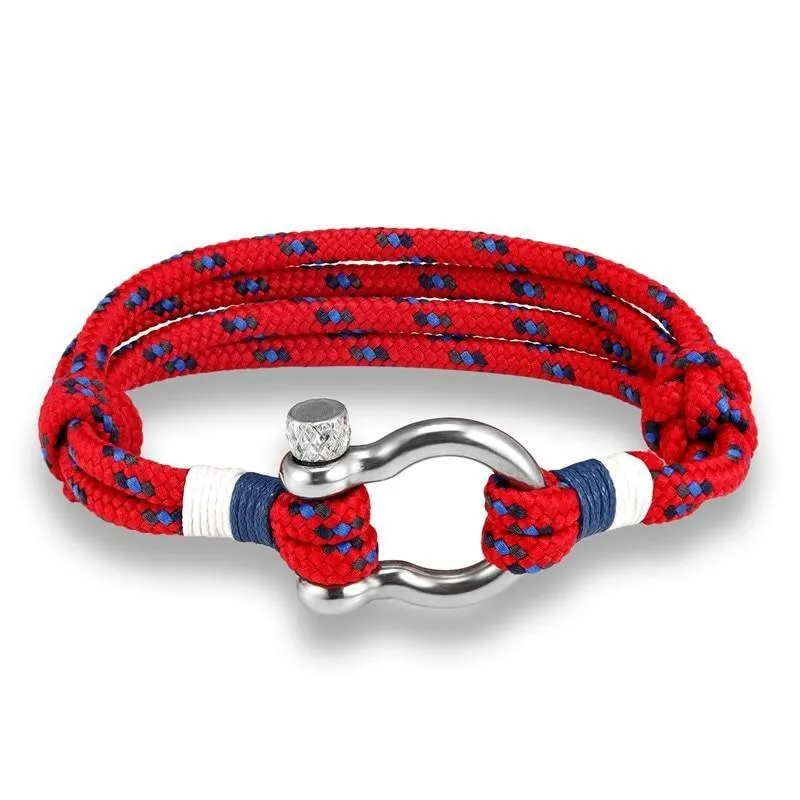 Horseshoe Shackle Parachute Cord Bracelet