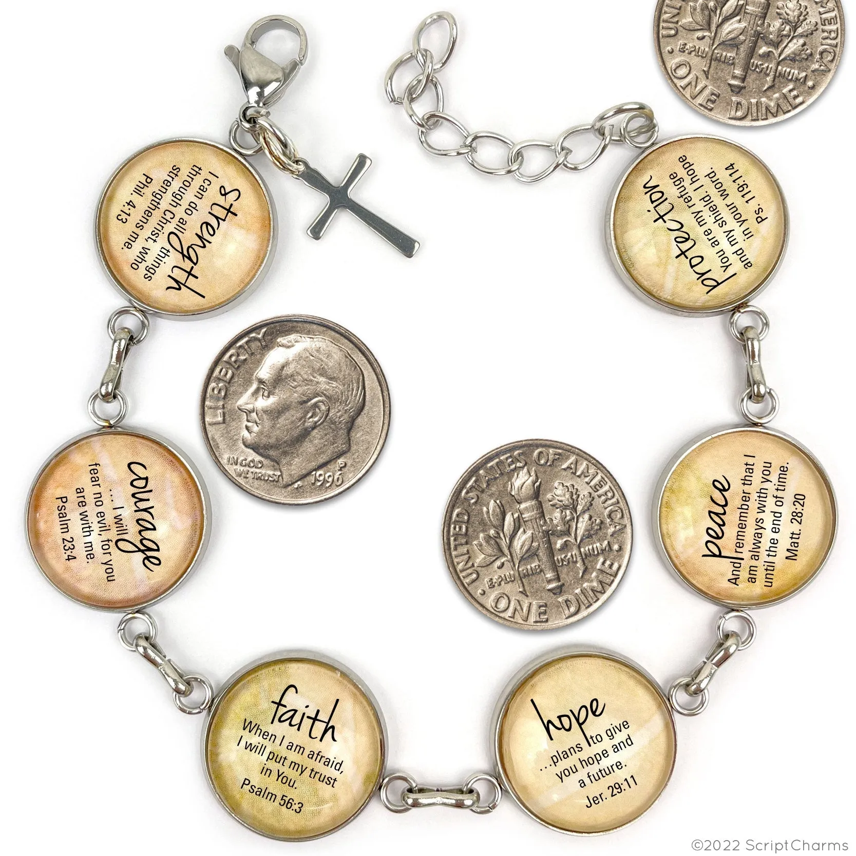 I AM Chosen, Ephesians 1:4 – Christian Affirmations Scripture Pendant Necklace (2 Sizes) – Jewelry Set