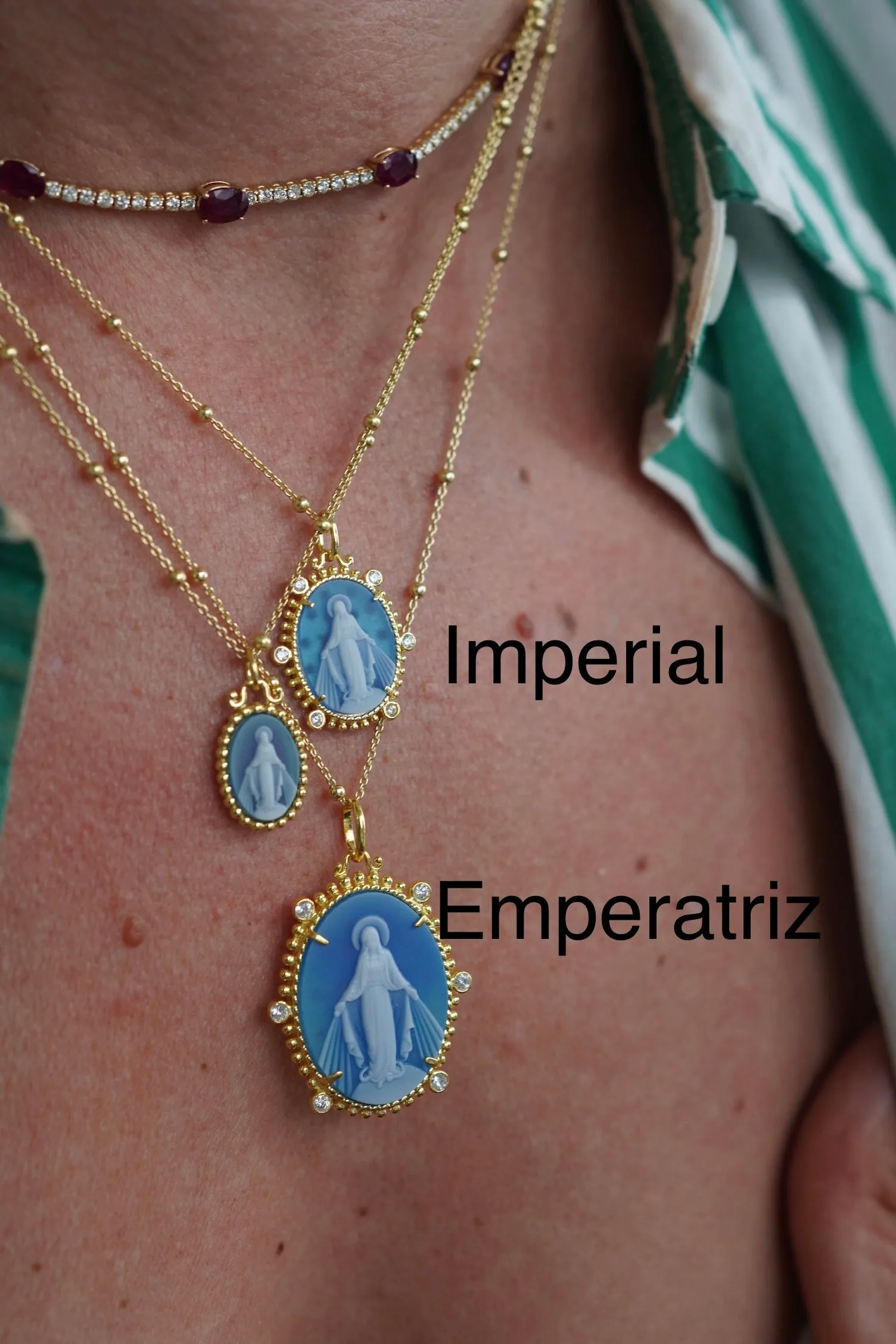 Imperial Guadalupe Medal Blue Agate