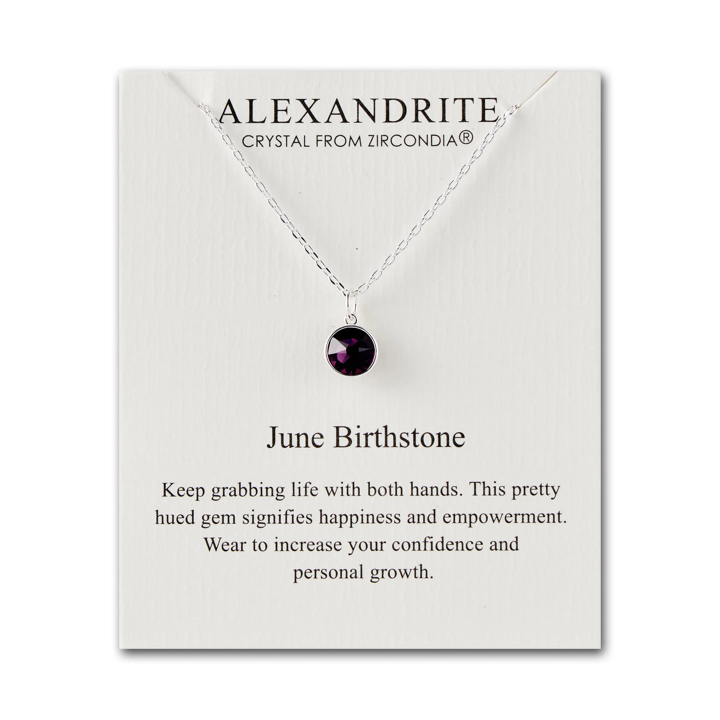 June (Alexandrite) Birthstone Necklace Created with Zircondia® Crystals