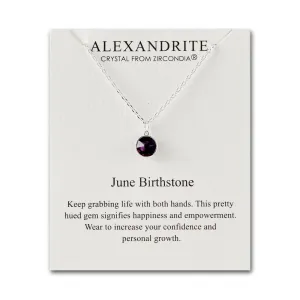 June (Alexandrite) Birthstone Necklace Created with Zircondia® Crystals