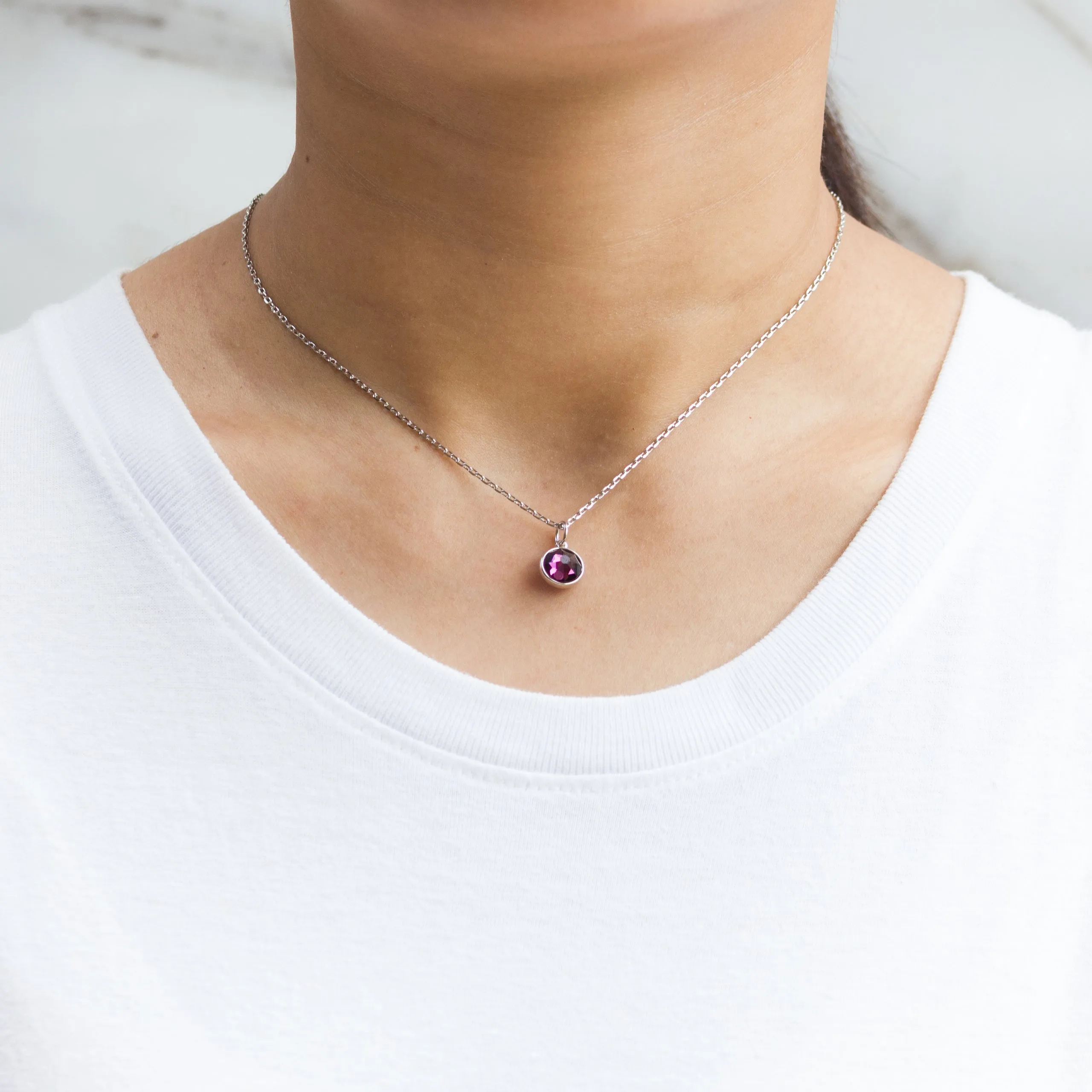 June (Alexandrite) Birthstone Necklace Created with Zircondia® Crystals