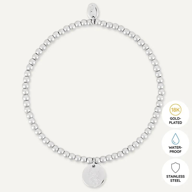 Memories: "AUGUST" | Gladiolus Bracelet | White Gold-Plated