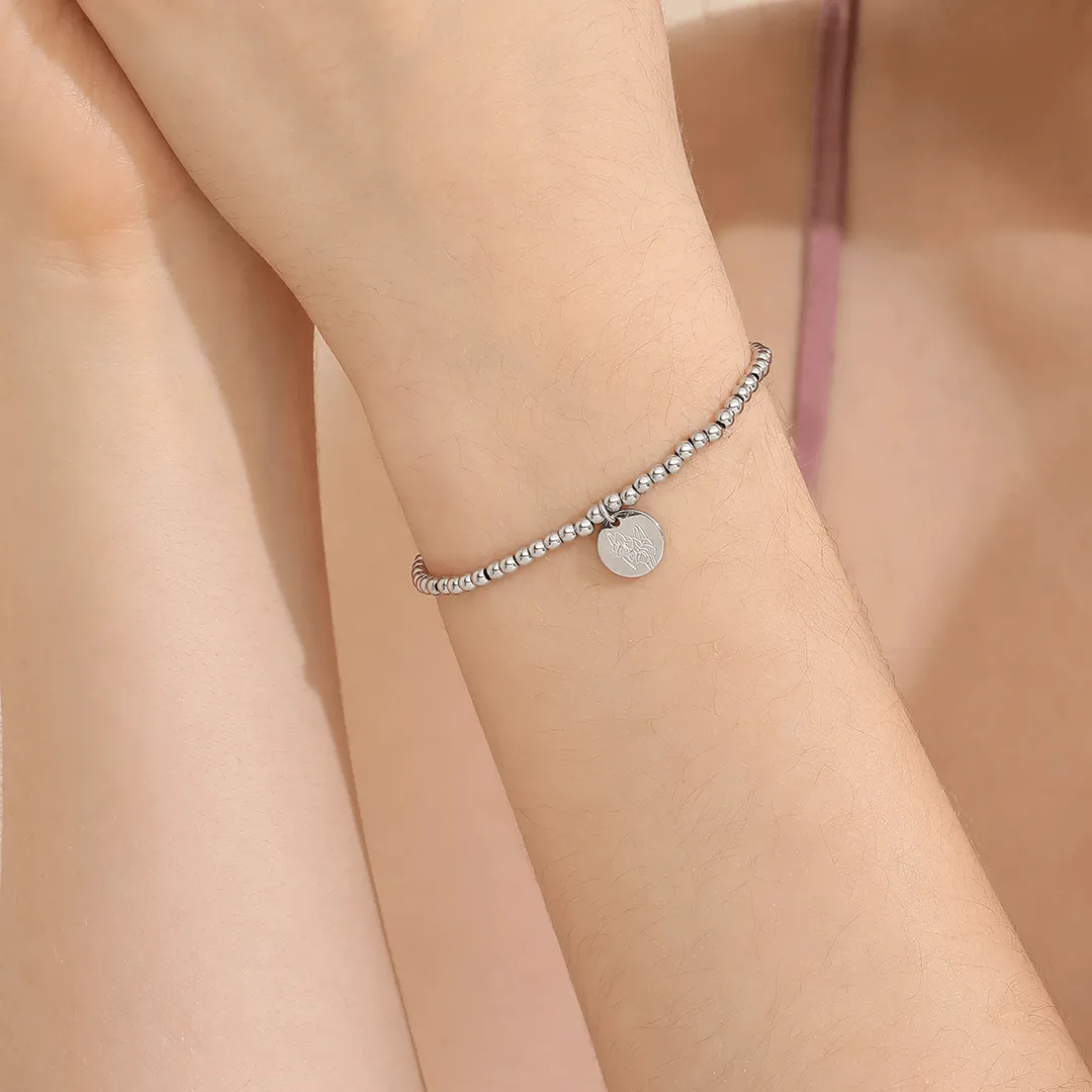 Memories: "AUGUST" | Gladiolus Bracelet | White Gold-Plated