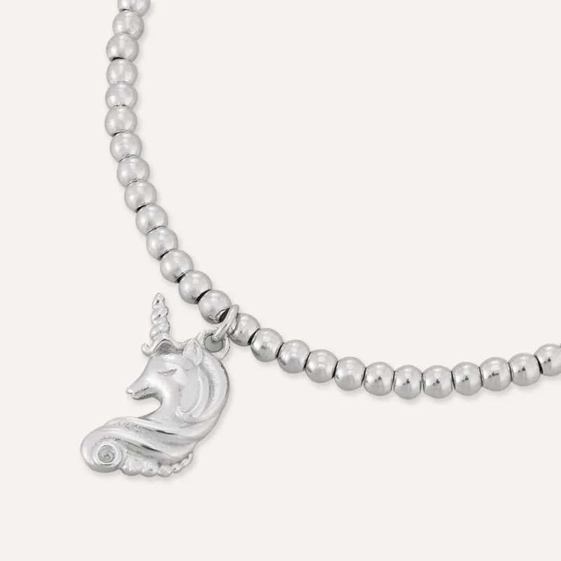 Memories: "BE A UNICORN" | Unicorn Bracelet | White Gold-Plated