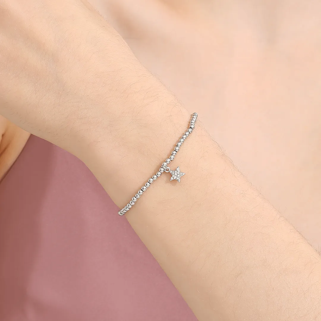 Memories: "CONGRATULATIONS" | Star Bracelet | White Gold-Plated