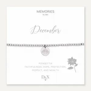 Memories: "DECEMBER" | Poinsettia Bracelet | White Gold-Plated