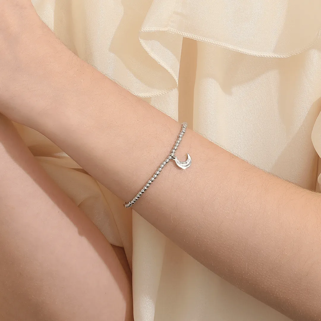 Memories: "EID MUBARAK" | Moon Bracelet | White Gold-Plated