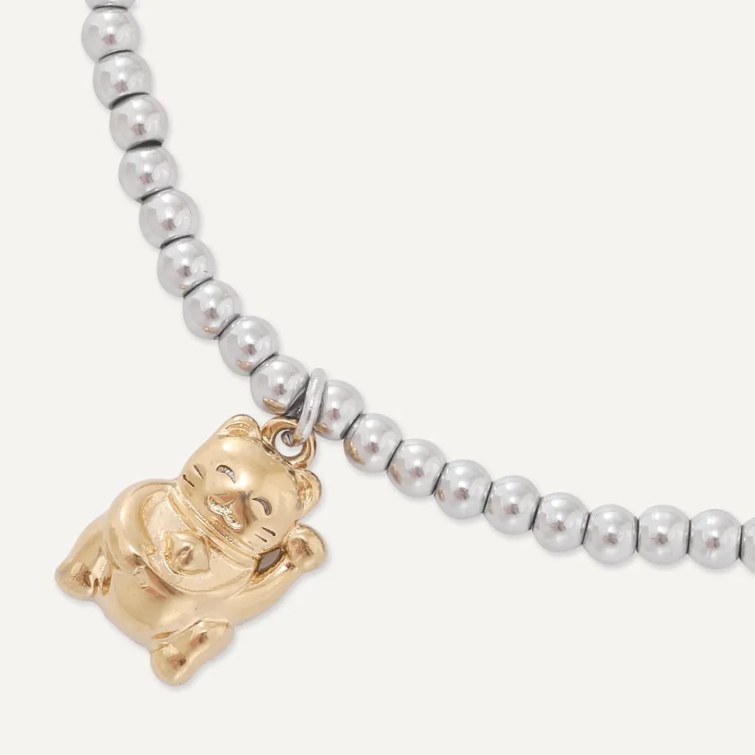 Memories: "GONG XI FA CAI" | Chinese New Year Bracelet | White Gold & 18K Gold-Plated