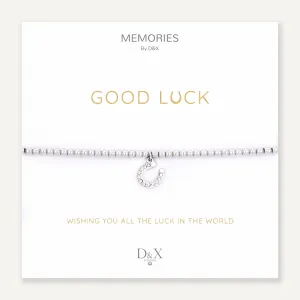 Memories: "GOOD LUCK" | Horse hoof Bracelet | White Gold-Plated