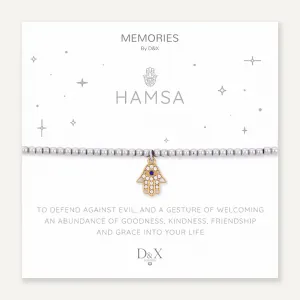 Memories: "HAMSA" | Hamsa Bracelet | White Gold & 18K Gold-Plated