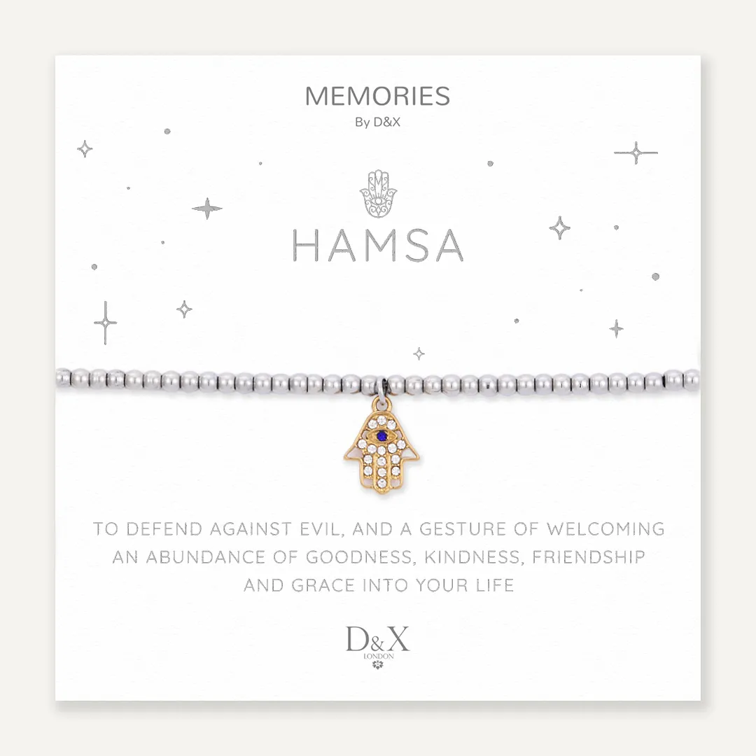 Memories: "HAMSA" | Hamsa Bracelet | White Gold & 18K Gold-Plated