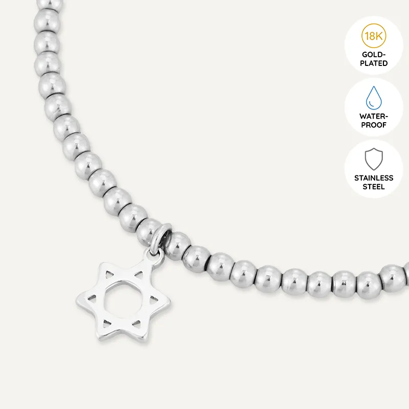 Memories: "HANUKKAH SAMEACH" | Hanukkah Bracelet | White Gold-Plated