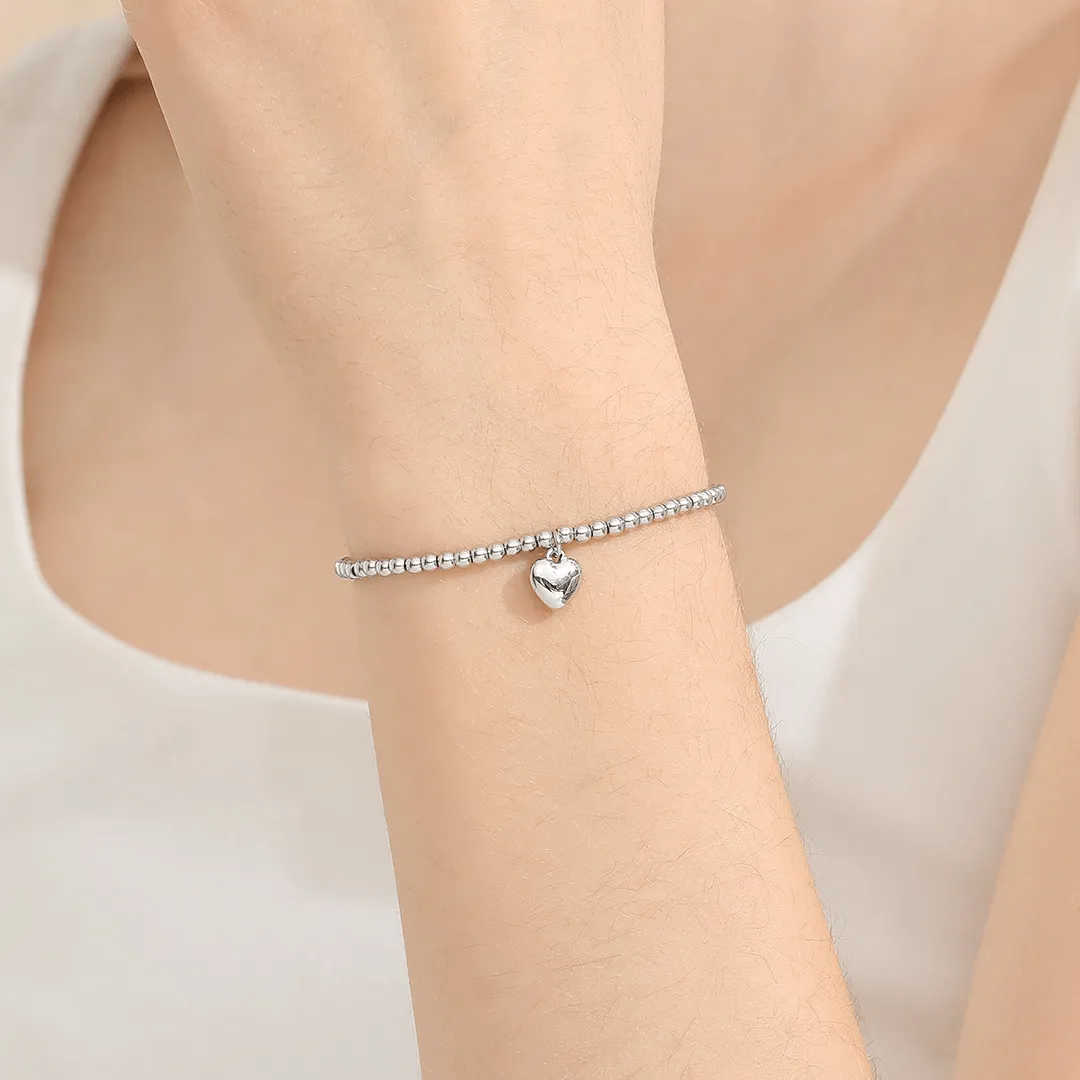 Memories: "HAPPY 19TH BIRTHDAY" | Heart Bracelet | White Gold-Plated