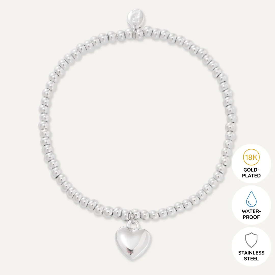 Memories: "HAPPY 19TH BIRTHDAY" | Heart Bracelet | White Gold-Plated