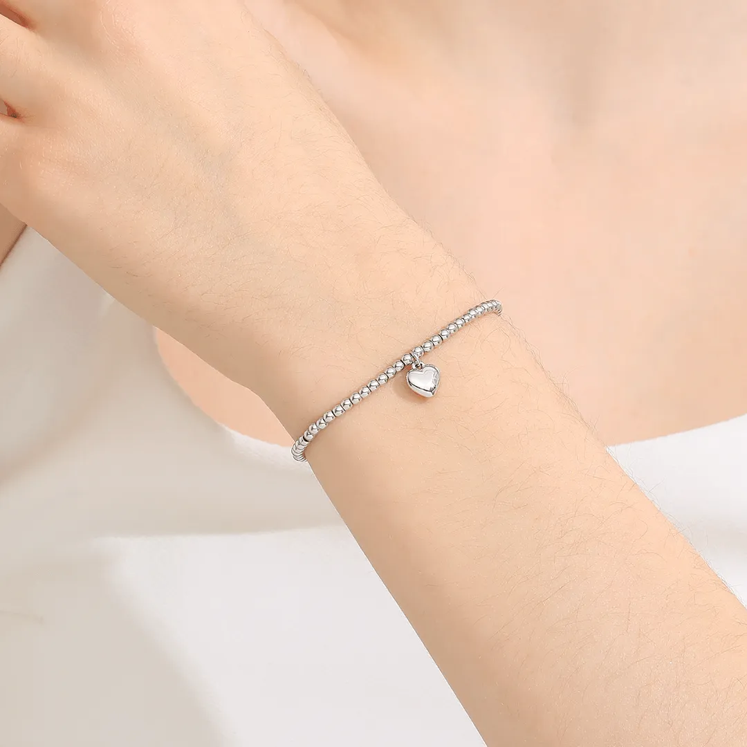 Memories: "HAPPY BIRTHDAY" | Heart Bracelet | White Gold-Plated