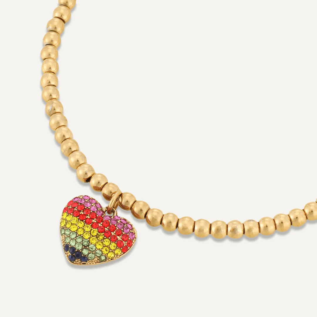 Memories: "HAPPY PRIDE" | Heart Bracelet | 18K Gold-Plated