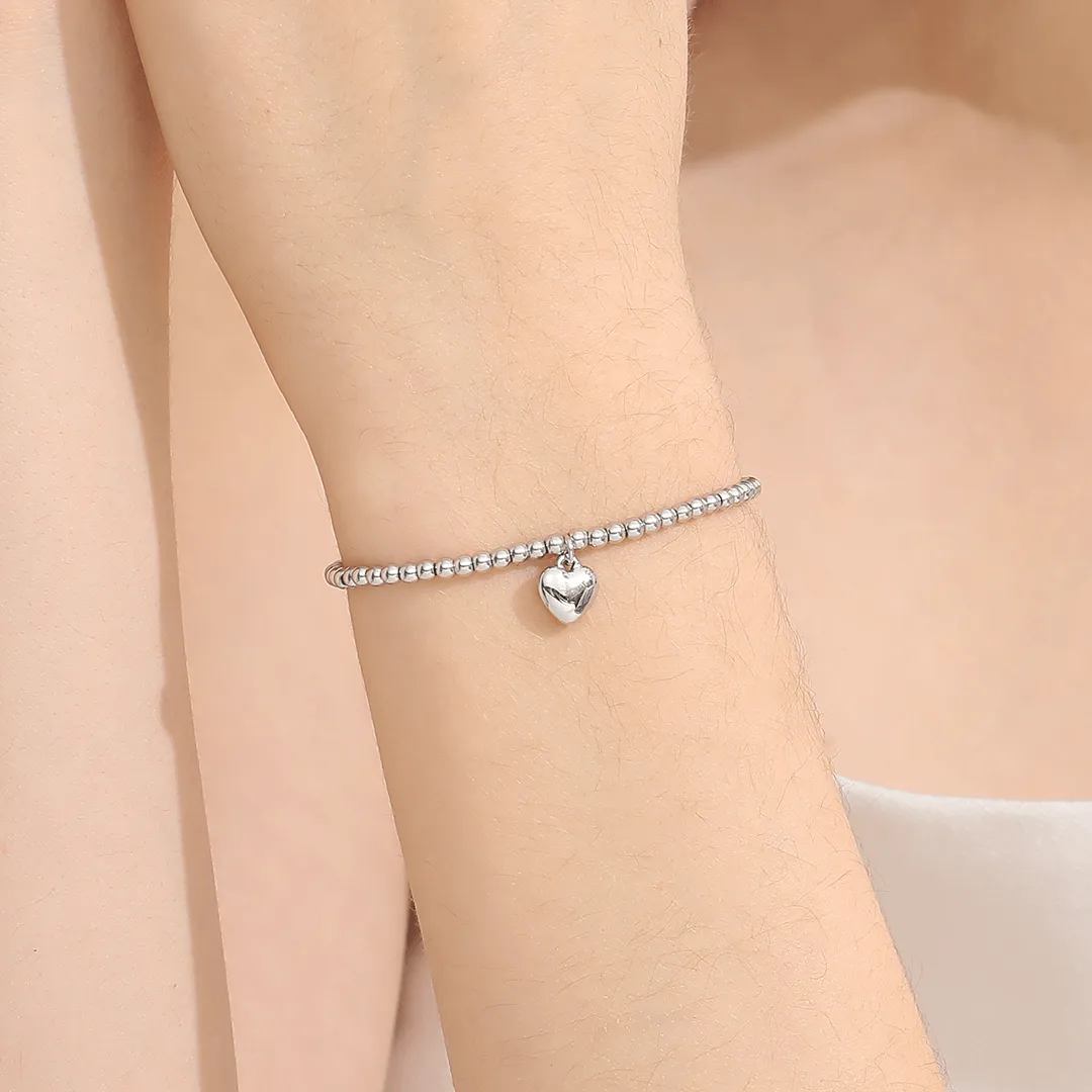 Memories: "HEARTFELT" | Heart Bracelet | White Gold-Plated