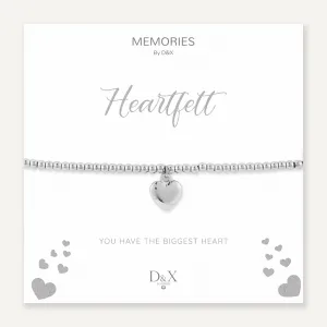 Memories: "HEARTFELT" | Heart Bracelet | White Gold-Plated