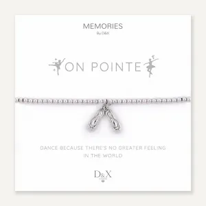 Memories: "ON POINTE" | Ballet Shoes Bracelet | White Gold-Plated