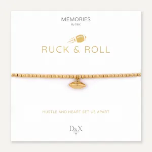 Memories: "RUCK & ROLL" | Rugby Ball Bracelet | 18K Gold-Plated