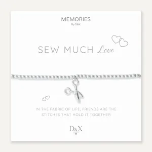 Memories: "SEW MUCH LOVE" | Scissors Bracelet | White Gold-Plated