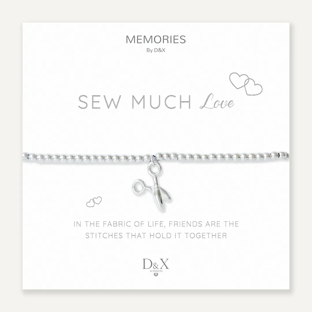 Memories: "SEW MUCH LOVE" | Scissors Bracelet | White Gold-Plated