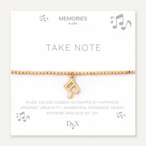 Memories: "TAKE NOTE" | Music Note Bracelet | 18K Gold-Plated