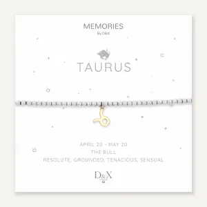 Memories: "TAURUS" | The Bull Bracelet | White Gold & 18K Gold-Plated