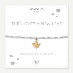 Memories: "TURN OVER A NEW LEAF" | Leaf Bracelet | White Gold & 18K Gold-Plated