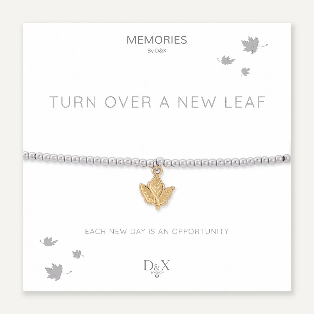 Memories: "TURN OVER A NEW LEAF" | Leaf Bracelet | White Gold & 18K Gold-Plated