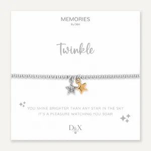 Memories: "TWINKLE" | Duo Star Bracelet | White Gold & 18K Gold-Plated