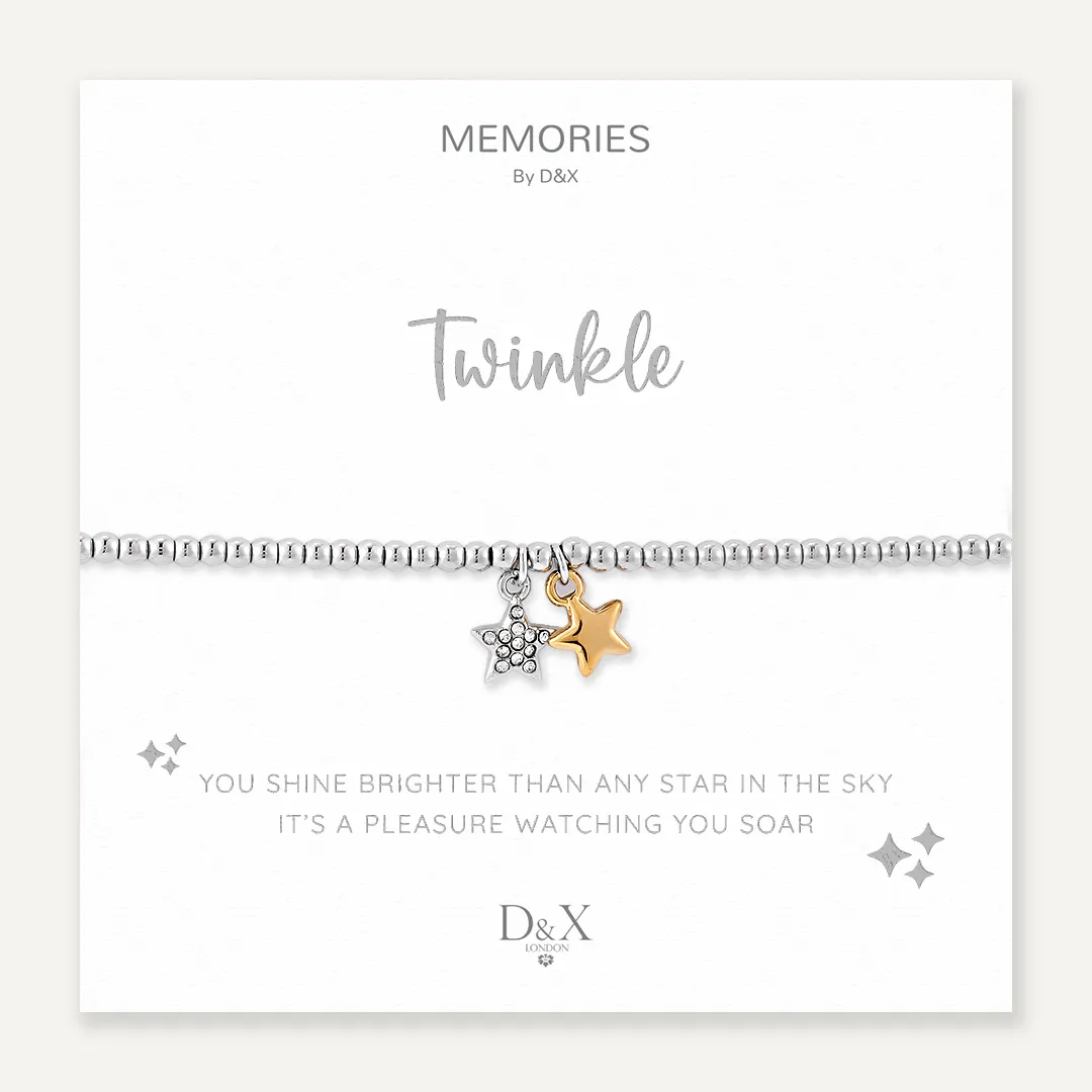 Memories: "TWINKLE" | Duo Star Bracelet | White Gold & 18K Gold-Plated