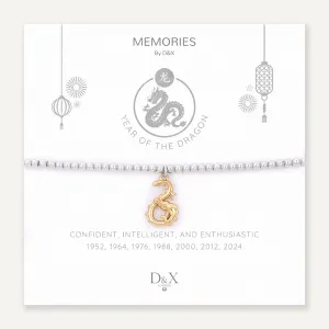 Memories: "YEAR OF THE DRAGON" | Dragon Bracelet | White Gold & 18K Gold-Plated