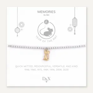 Memories: "YEAR OF THE RAT" | Rat Bracelet | White Gold & 18K Gold-Plated